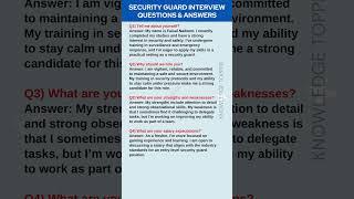 Security Guard Interview Questions and Answers | Security Guard Job Interview Questions and Answers