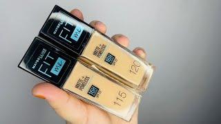 #Love #Maybelline #FitMe #Foundation #115 #120 #Matte #Poreless #LongStay #16H #Swatch #Demo #Review