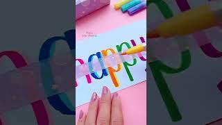 Happy Birthday DIY Card #shorts #satisfying #art #youtubeshorts