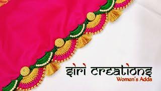 #sareekuchu #173 // #bridal saree kuchu design tutorial for beginners // siri Creations