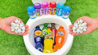 Experiment: Mentos Gum VS Mtn Dew, Fanta, Chupa Chups, Coca-Cola in the Toilet