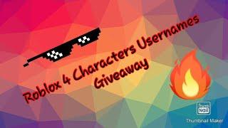 4 Characters Username Giveaway | Roblox