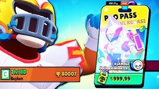 1 lvl 80000 KUPA OLDUM ! PRO PASS ÖDÜLLERİ ! BRAWLSTARS