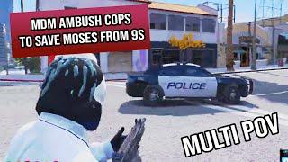 MDM Ambush Cops To Save Moses From The 9s (Multi POV Edit) | NoPixel GTA RP