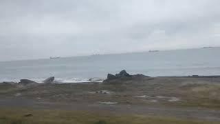 Train ride from Kutaisi to Batumi - view of the Black Sea