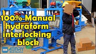 100% manual hydraform earth soil interlock block making machine hot sale for Africa