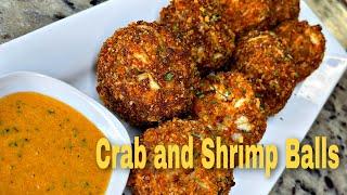 Crab and Shrimp Balls | With Cajun Cream Sauce