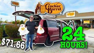 Eating at Cracker Barrel for 24 Hours  Stealth Camping 