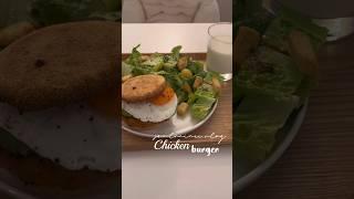 EASIEST chicken burger  || homecafe brunch ️ #shorts #food #cooking