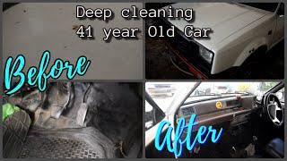 Deep cleaning  41 year Old Car | Timelapse restoration