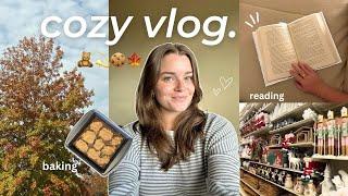 COZY VLOG: getting in the Christmas spirit, starting a new book, bake with me, reading vlog