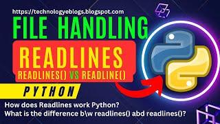 how to use readlines | difference between readline() and readlines() in python | file handling