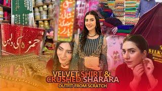 Minimal Designed Velvet Shirt & Crushed Sharara | Styling | Jewellery | Makeover