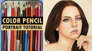 How to Draw Portrait Using Color Pencil Tutorial | Lana Del Rey | Philippines