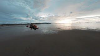 Sunset FPV Drone Formation in Normandie