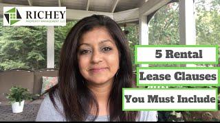 Landlord Tenant Lease Agreement Essentials - 5 KEY LEASE CLAUSES You must Include!