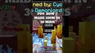 HOW I MADE 100M IN 30 MINS #minecraft #hypixel #hypixelskyblock #skyblock