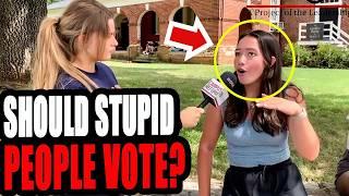 Woke Student can't answer basic Civics questions, Should Stupid People be Allowed to Vote?