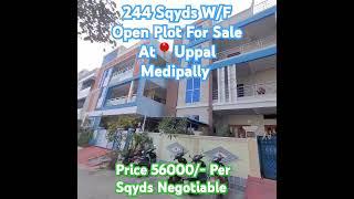 244 Sqyds W/F Open Plot For Sale, Uppal Medipally Wgl Hyw 1km️9550912266