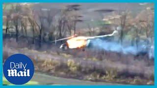 Ukrainian forces blow Russian attack helicopter out of the sky