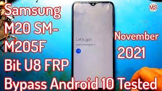 Samsung M20 SM-M205F Bit U8 FRP Bypass Android 10 Tested | November 2021