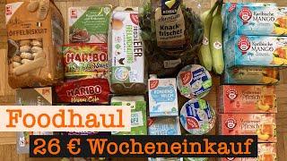 günstiger Wocheneinkauf mit Vorräten 26 € | Food Haul mit Food Diary 1 Person