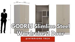 GODREJ Slimline Steel Wardrobe Royal Ivory 2 Door godrej 2 door steel Almira price new Almira design