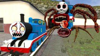 Building a Thomas Train Chased By Cursed Thomas Car Eater Vs Cursed Thomas Bus Eater in Garry's Mod!