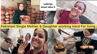 Pakistani Single Mother & Daughter working Hard For living || Seher's Vlog