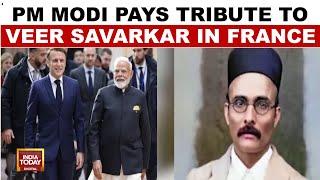 PM Modi France Visit: Prime Minister Reaches Marseille, Pays Homage To VD Savarkar