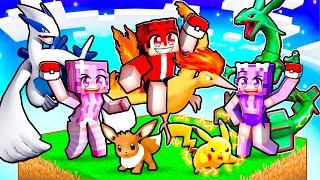 TRAPPED on a POKEMON ONLY ONE BLOCK in Minecraft!