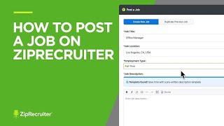 ZipRecruiter | How to Post a Job on ZipRecruiter