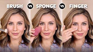 Which is the BEST foundation application method for a flawless, pore-less, skin-like finish?