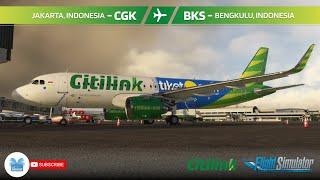  #MSFS #LIVE /  #Jakarta (CGK)  #Bengkulu (BKS)  / #FBWA32nx  / CTV989