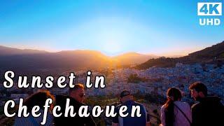 SUNSET in CHEFCHAOUEN, MOROCCO   | 4K UHD Walking Tour with Captions