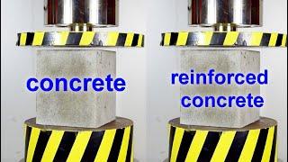 HYDRAULIC PRESS VS CONCRETE AND REINFORCED CONCRETE