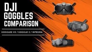 DJI Goggles Comparison - Goggles V2, Goggle 2, and Integra Goggles