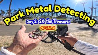 Park Metal Detecting: (Day 2) We Find More Coins & Jewelry!