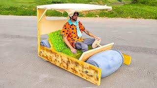 I Build my Own Flintstone stone style car. Fantastic DIY Cars and Upgrades