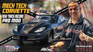 New Track Record PRO MOD Mech Tech Corvette 5.71 @245mph Festival Import 2024 Salinas Speedway