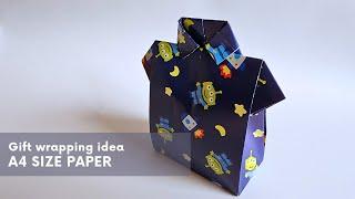 Gift wrapping idea using A4 SIZE PAPER  A4종이 사이즈로 만드는 미니미 포장법