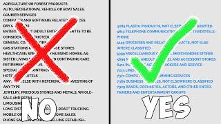 Picking Business Name- High Risk NAICS Codes!