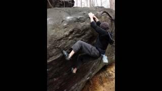 Matt Bosley - Fat Man Arete Right V7 - Jam Boulder, Sykesville MD