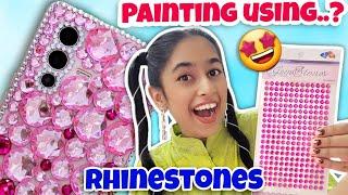 Painting using only Stickers! *RHINESTONES*️ | Riya's Amazing World