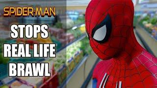 Spiderman Stops Real Fight in Super Market | Tom Holland Spider Man 4