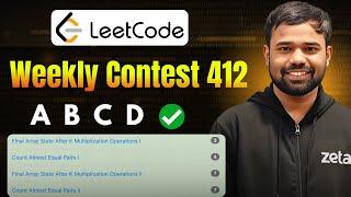 A-D | Leetcode Weekly Contest 412 Editorials | Count Almost Equal Pairs II | Abhinav Awasthi