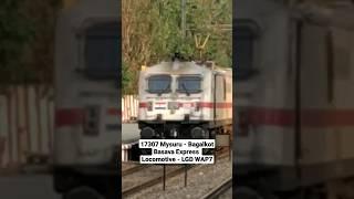 Basava Express Train No. 17307 Mysuru-Bagalkot | Loco LGD WAP7 | Indian Railways #shorts