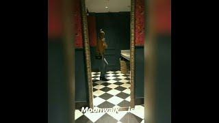 Rachel skarsten dances a moonwalk in the restroom #105