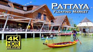 Pattaya Floating Market Chon Buri  4K HDR (UHD) Dolby Atmos  Walking Tour  Thailand 