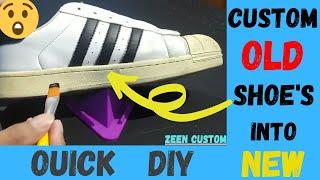 How To Customize Your Old Shoe's With Acrylic Paint || QUICK DIY ||  ZeenCustom